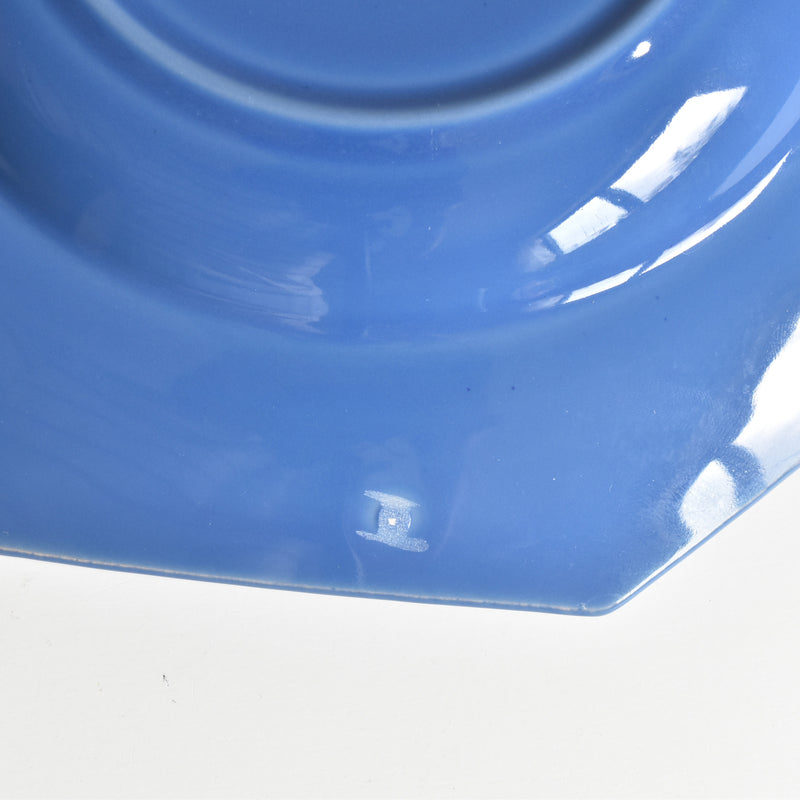 Vintage Plate Digoin & Sarreguemines Octagonal Blue B