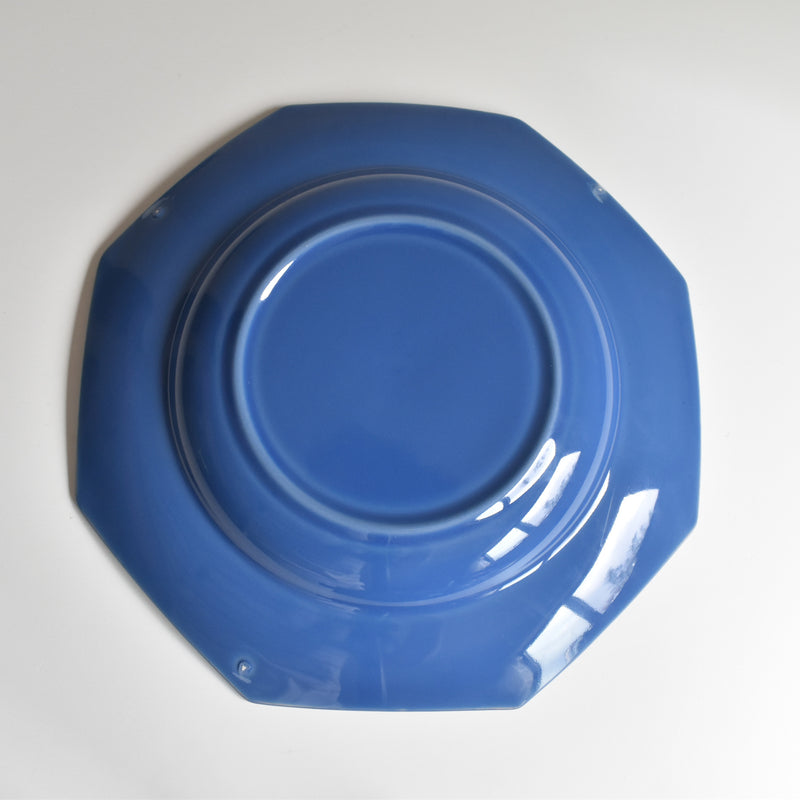 Vintage Digoin & Sarreguemines Octagonal Blue Plate D