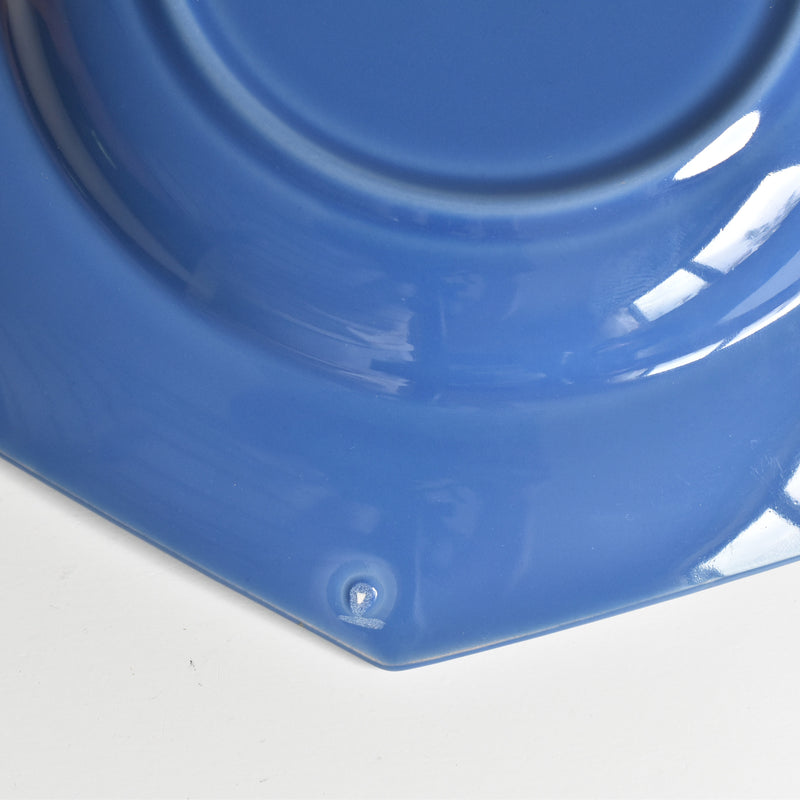 Vintage Digoin & Sarreguemines Octagonal Blue Plate D