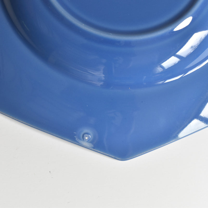 Vintage Digoin & Sarreguemines Octagonal Blue Plate D