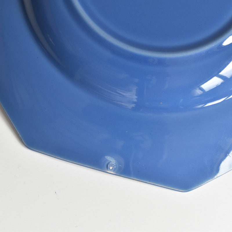 Vintage Digoin & Sarreguemines Octagonal Blue Plate D