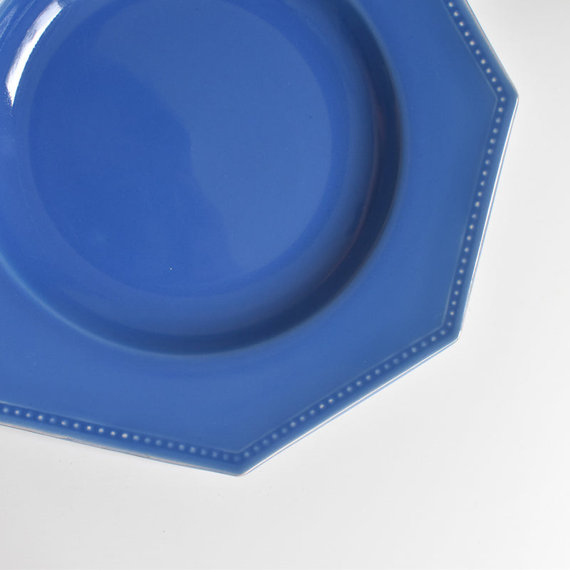 Vintage Digoin & Sarreguemines Octagonal Blue Plate D