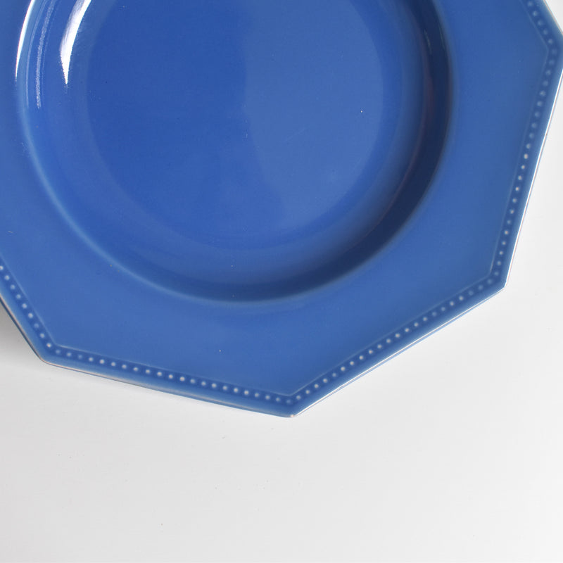 Vintage Digoin & Sarreguemines Octagonal Blue Plate D