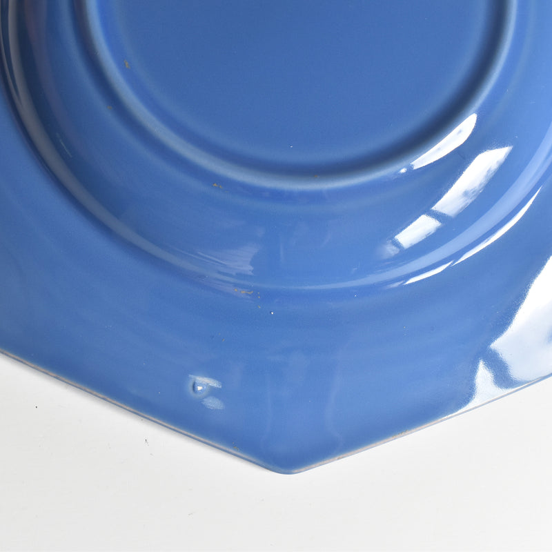Vintage Plate Digoin & Sarreguemines Octagonal Blue E