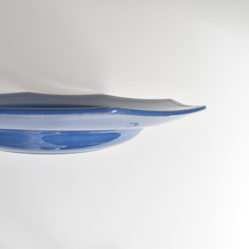 Vintage Plate Digoin & Sarreguemines Octagonal Blue E