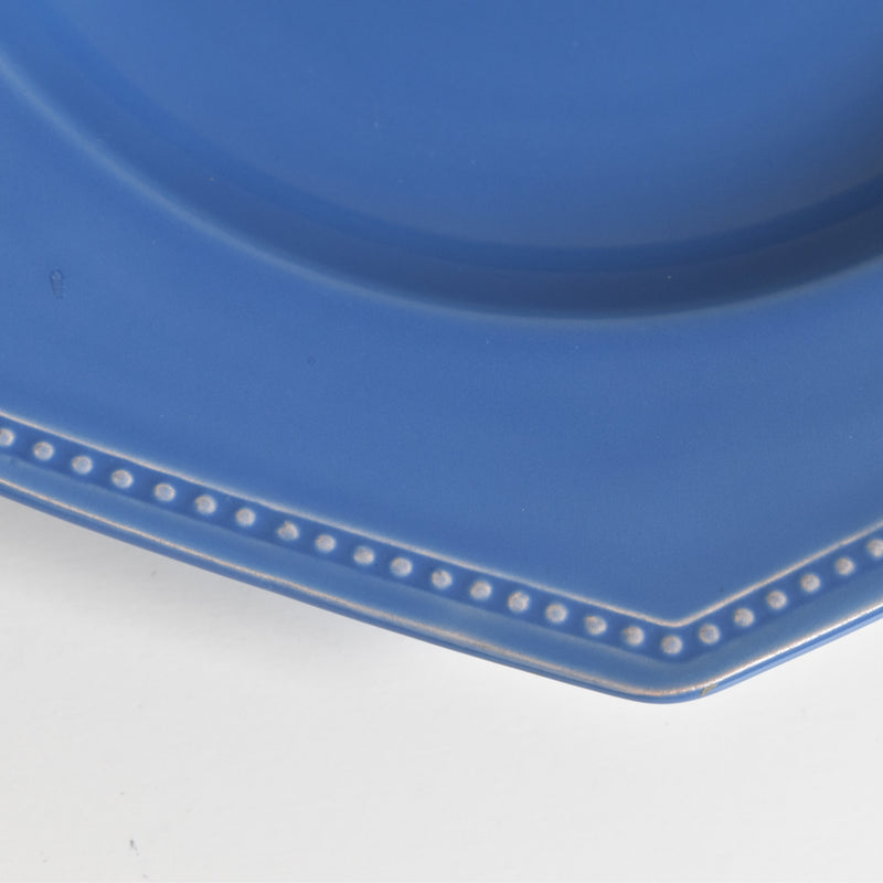 Vintage Plate Digoin & Sarreguemines Octagonal Blue E