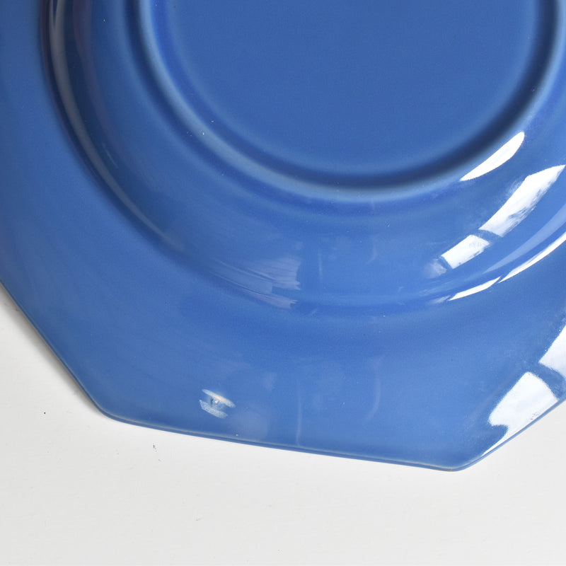 Vintage Plate Digoin & Sarreguemines Octagonal Blue F