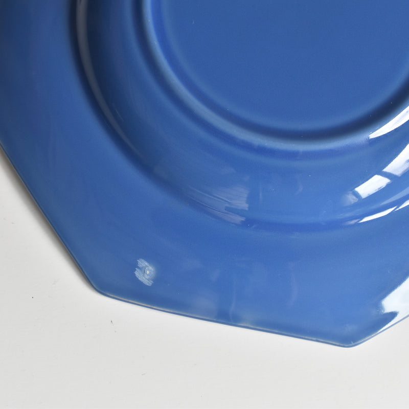 Vintage Plate Digoin & Sarreguemines Octagonal Blue F