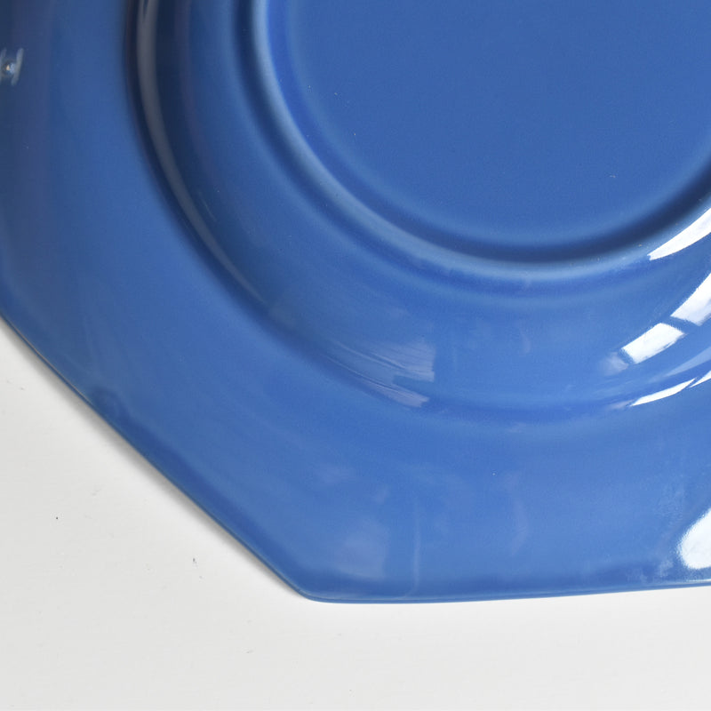 Vintage Plate Digoin & Sarreguemines Octagonal Blue F