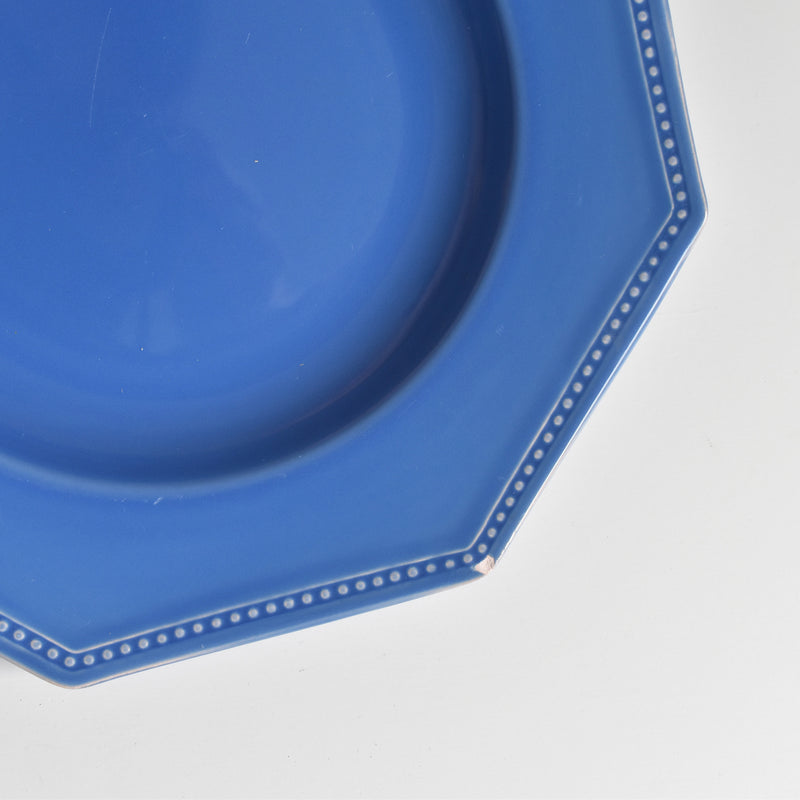 Vintage Plate Digoin & Sarreguemines Octagonal Blue F