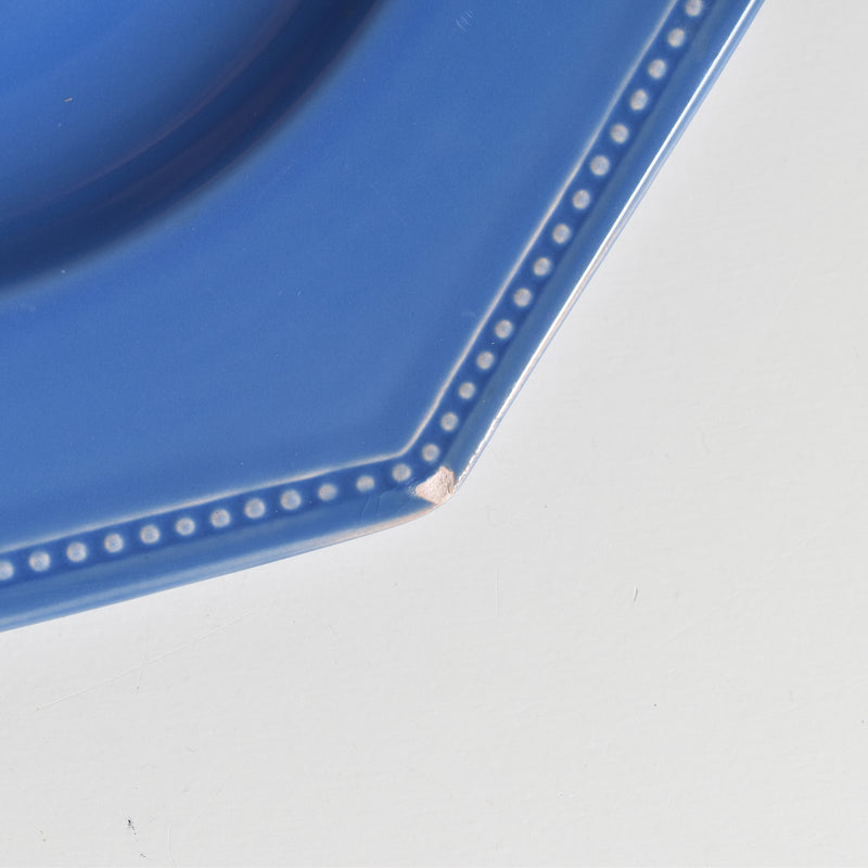 Vintage Plate Digoin & Sarreguemines Octagonal Blue F