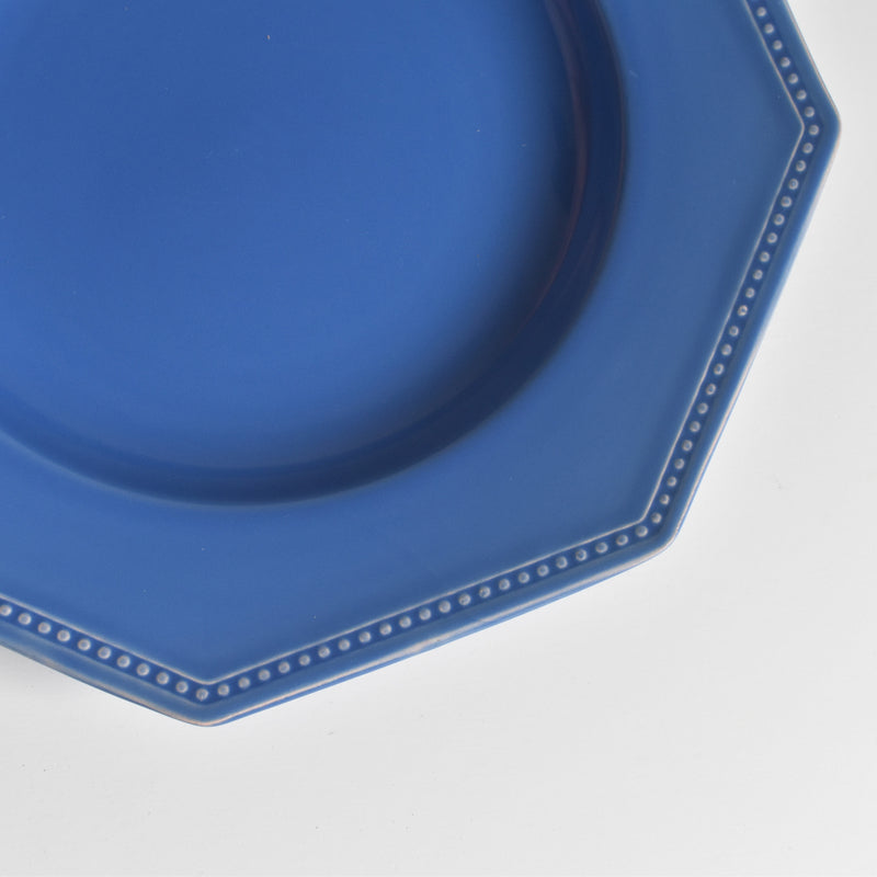 Vintage Plate Digoin & Sarreguemines Octagonal Blue F