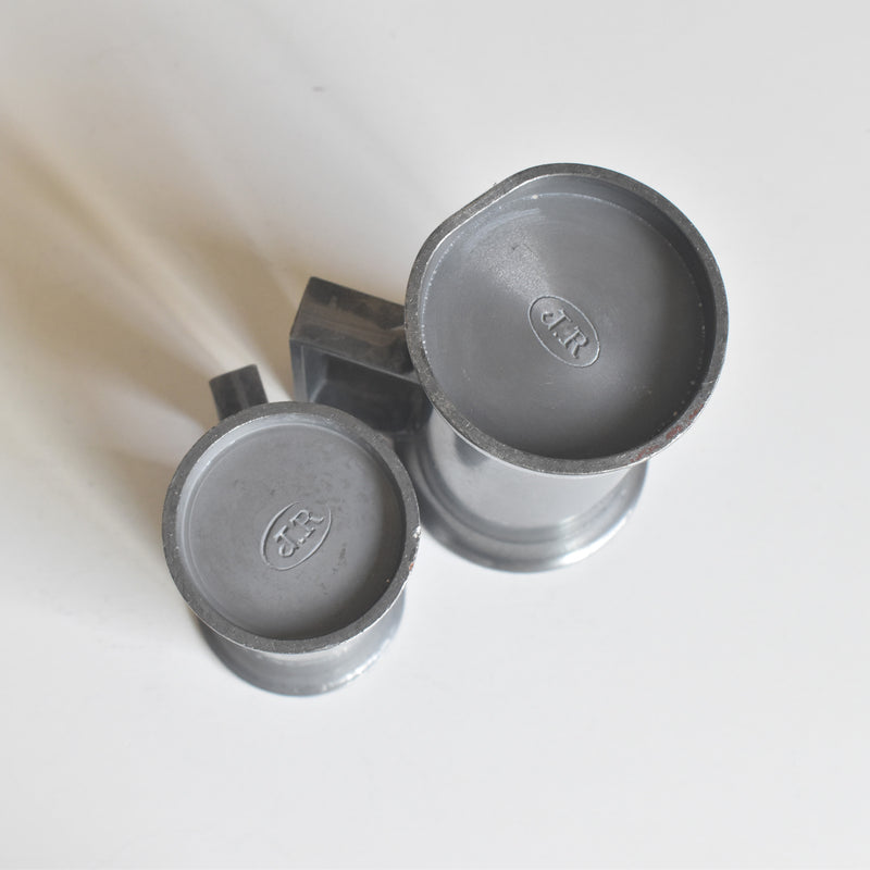 Vintage Pewter 5-Piece Measuring Cup Set