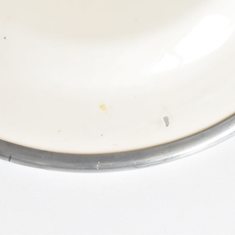 Vintage Pewter & Ceramic Plate CR CHANILL PARIS