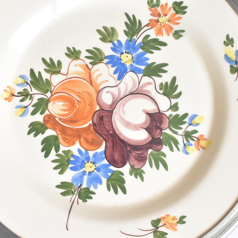 Vintage Pewter & Ceramic Plate CR CHANILL PARIS