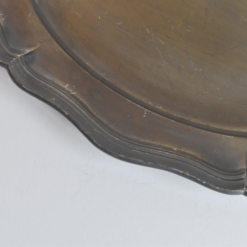 ヴィンテージピューター 花リム オーヴァルプレート