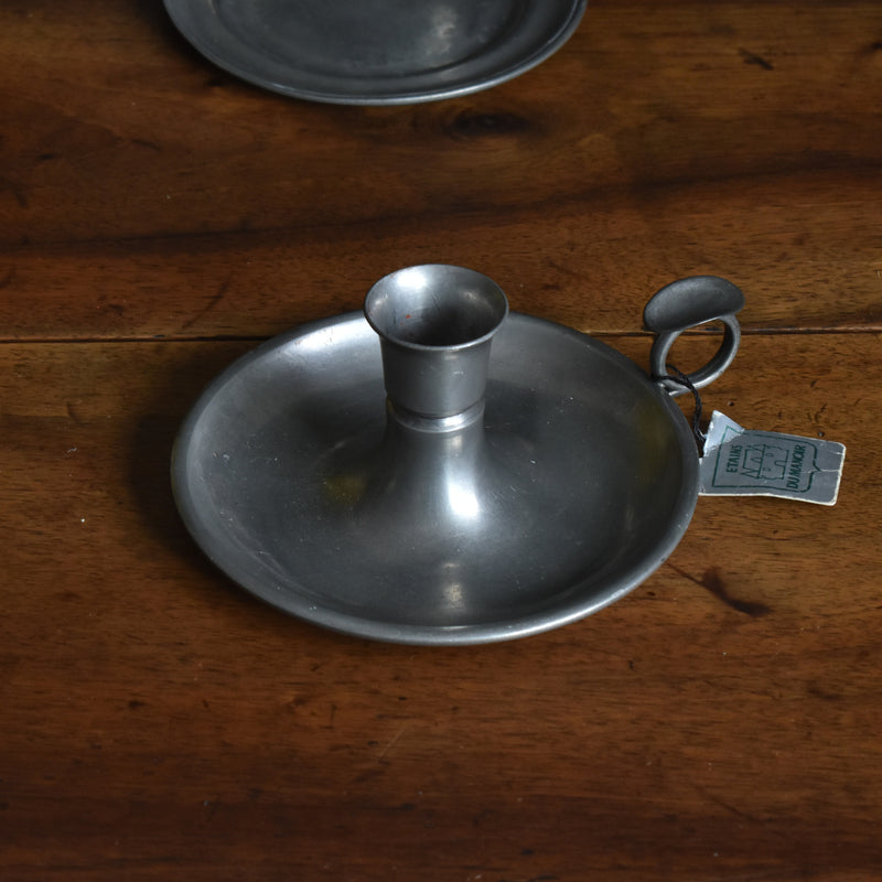 ヴィンテージ ピューター キャンドルホルダー Les étains du Manoir