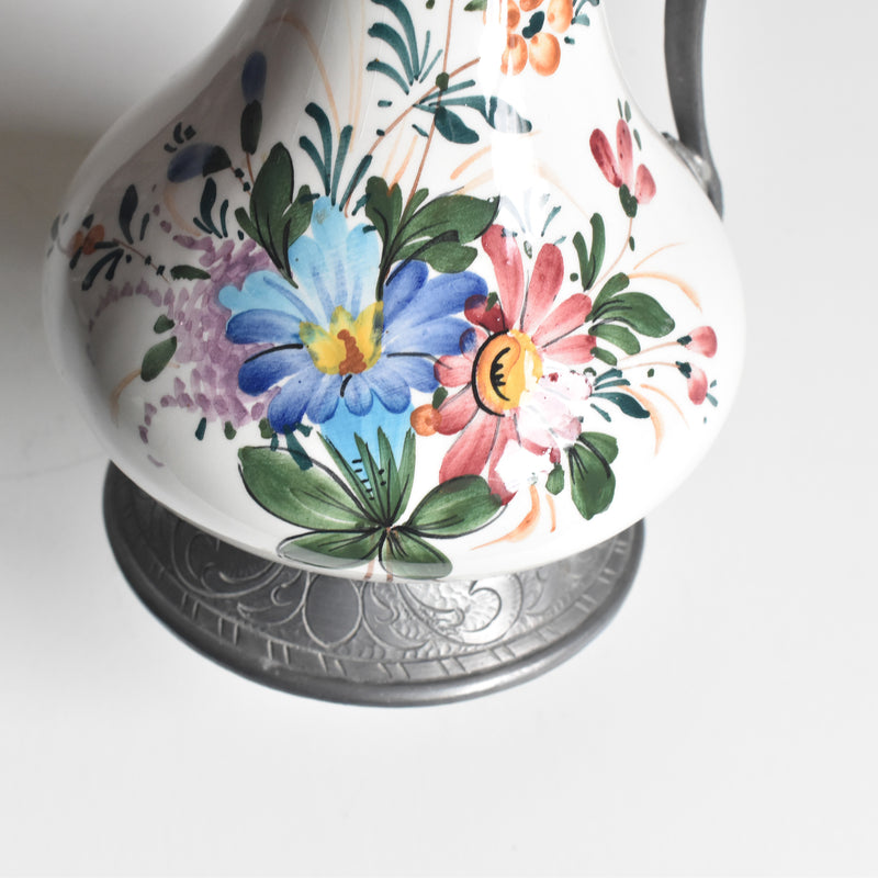 ヴィンテージ ピューター＆陶器 水差し