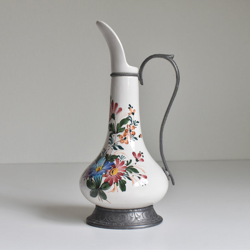 ヴィンテージ ピューター＆陶器 水差し