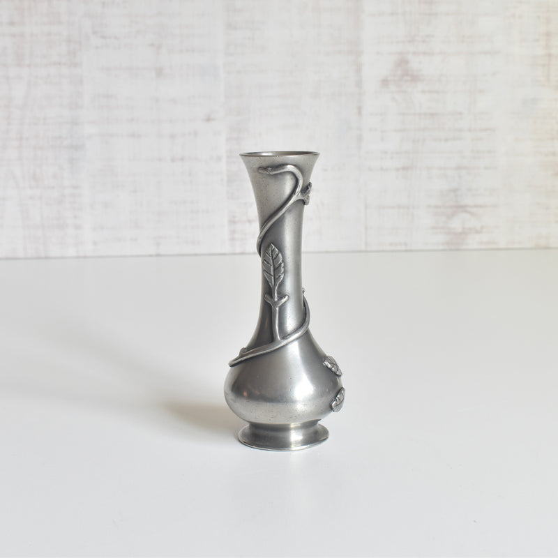 ヴィンテージピューター 一輪挿し リーフ