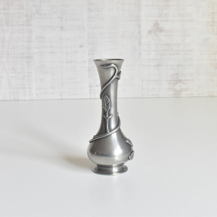 ヴィンテージピューター 一輪挿し リーフ