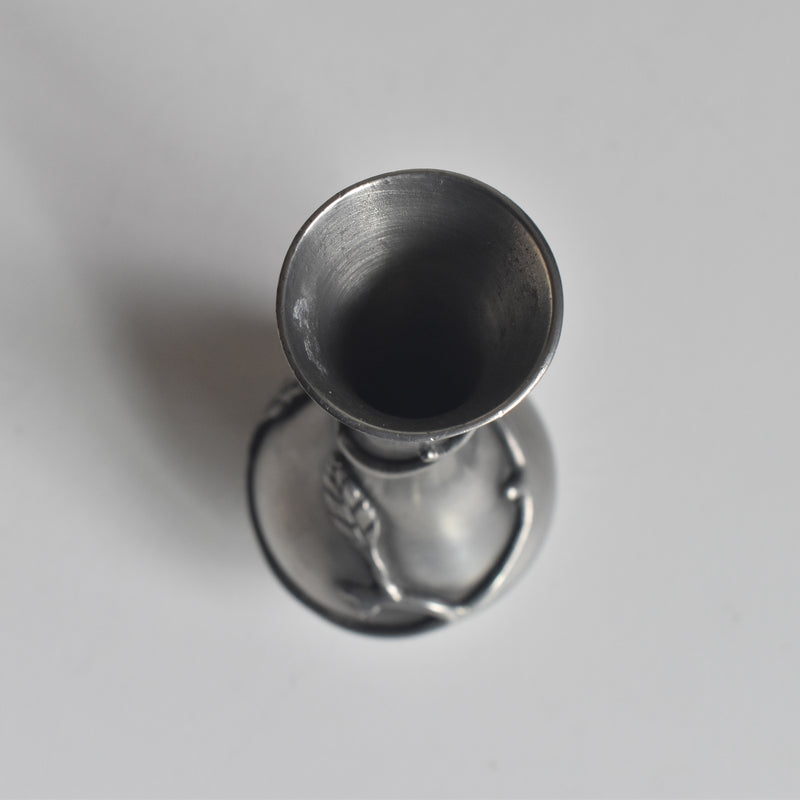 ヴィンテージピューター 一輪挿し リーフ