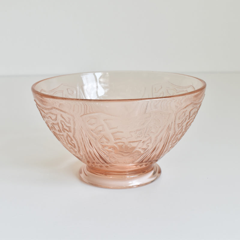 Vintage Pink Glass Cafe au Lait Bowl