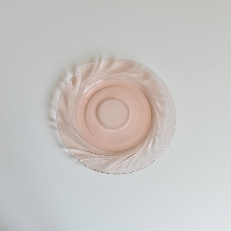 Vintage Pink Glass Cup and Saucer - Vereco