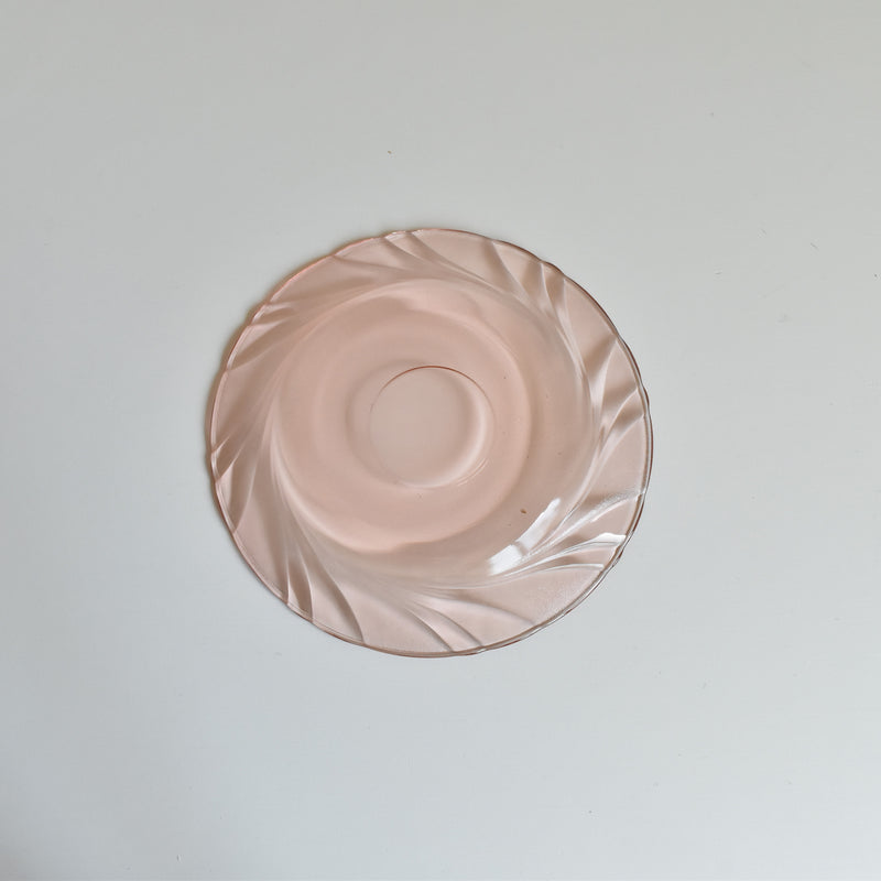 Vintage Pink Glass Cup and Saucer - Vereco