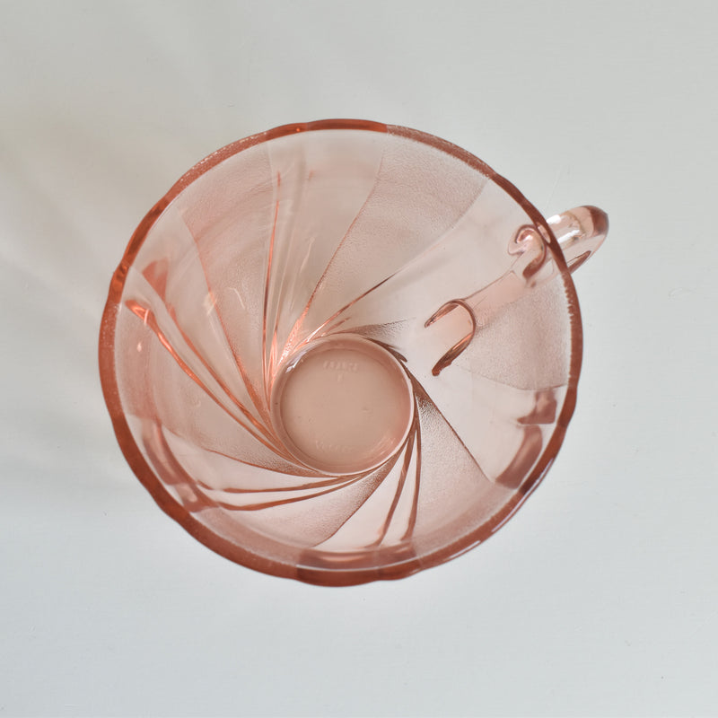 Vintage Pink Glass Cup and Saucer - Vereco