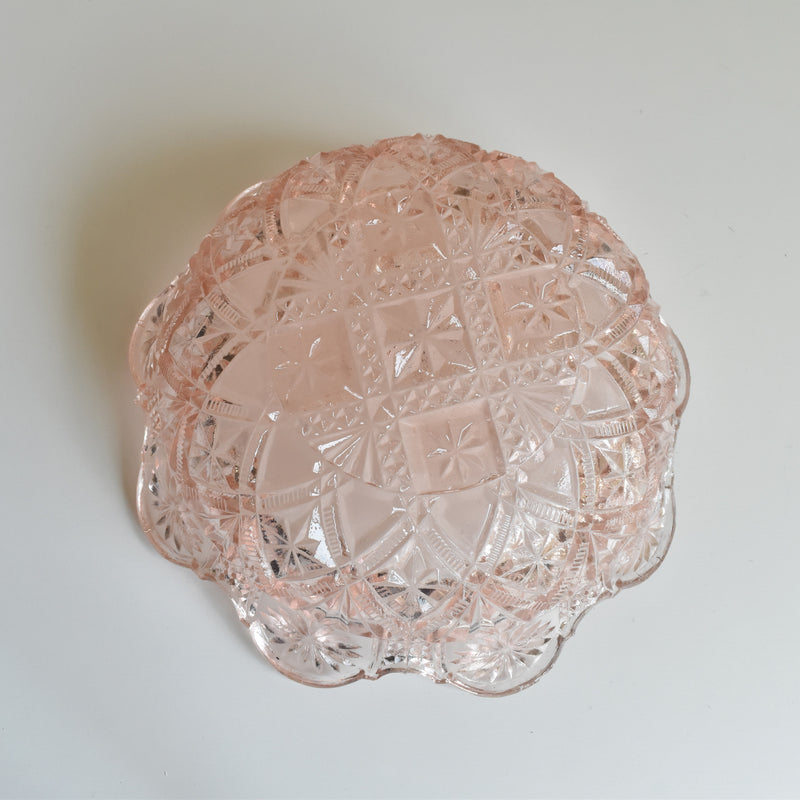 Vintage Pink Glass Fruit Bowl