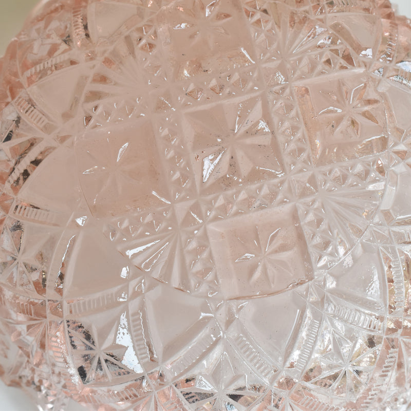 Vintage Pink Glass Fruit Bowl