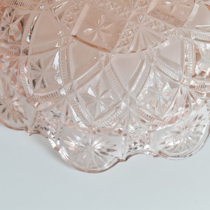 Vintage Pink Glass Fruit Bowl