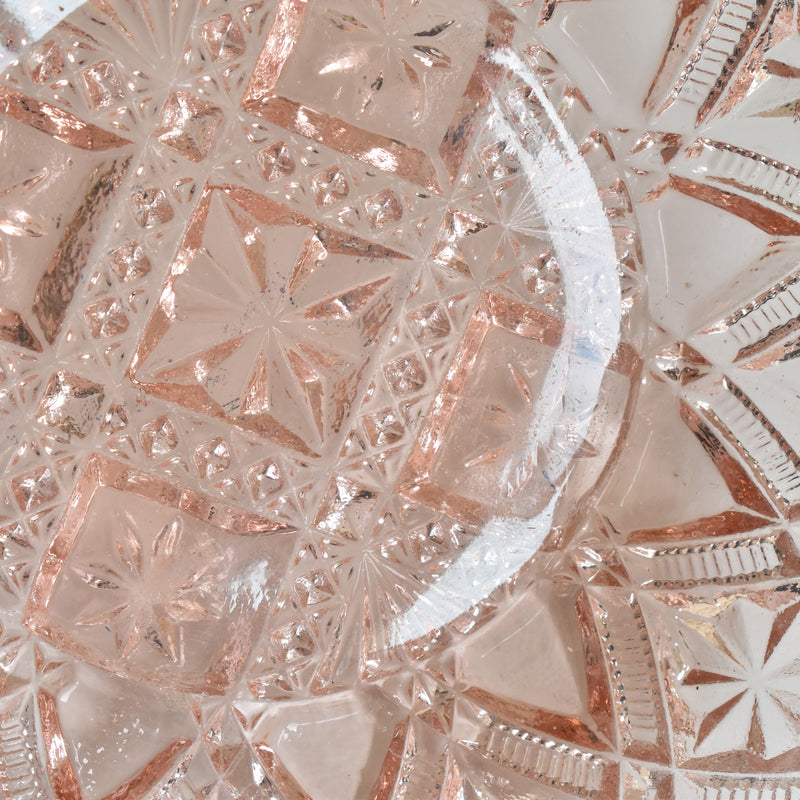 Vintage Pink Glass Fruit Bowl