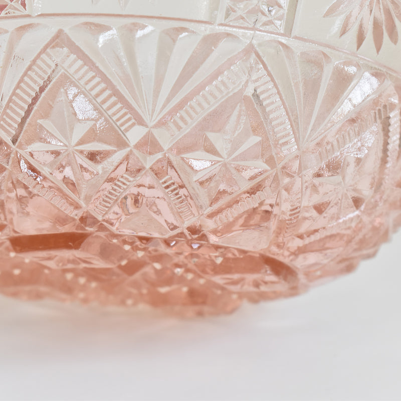 Vintage Pink Glass Fruit Bowl