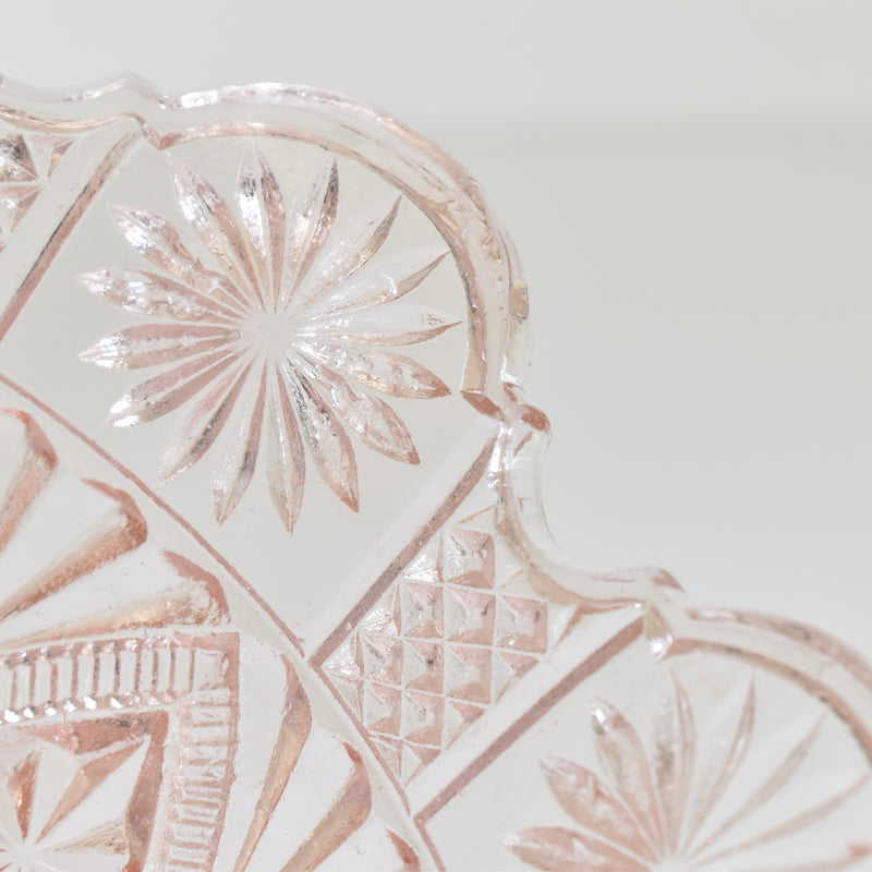 Vintage Pink Glass Fruit Bowl