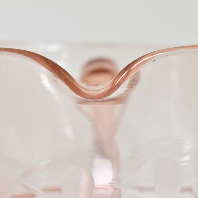 Vintage Pink Glass Pitcher