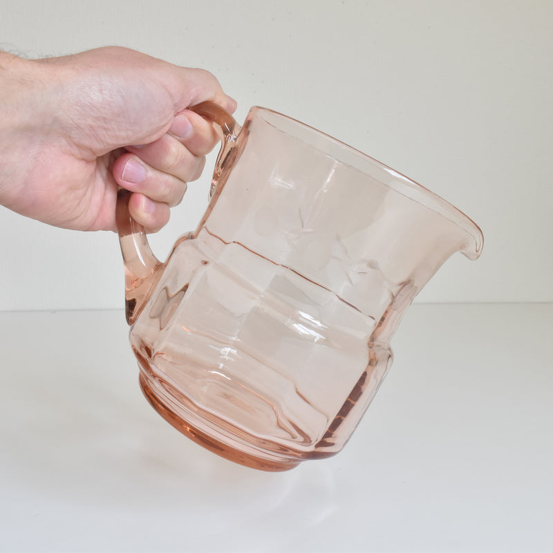 Vintage Pink Glass Pitcher
