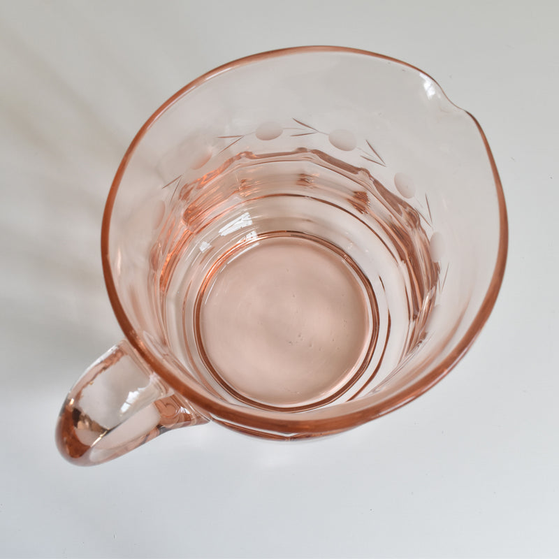 Vintage Pink Glass Pitcher