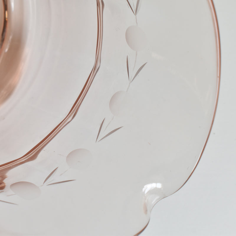 Vintage Pink Glass Pitcher