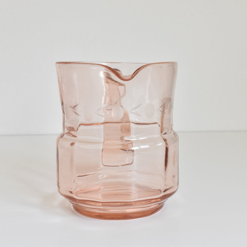 Vintage Pink Glass Pitcher