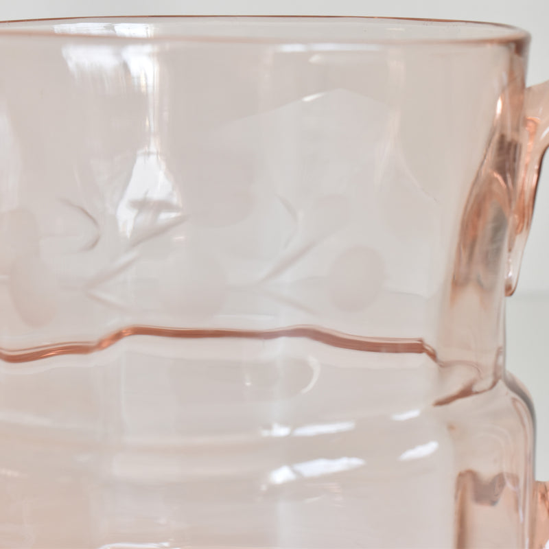 Vintage Pink Glass Pitcher