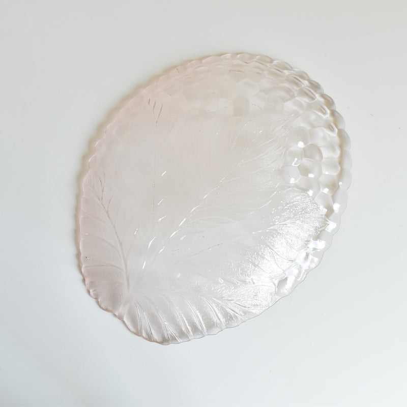 Vintage Plate, Pink Glass, Hydrangea