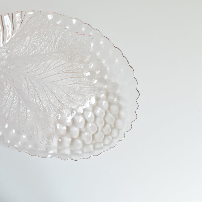 Vintage Plate, Pink Glass, Hydrangea
