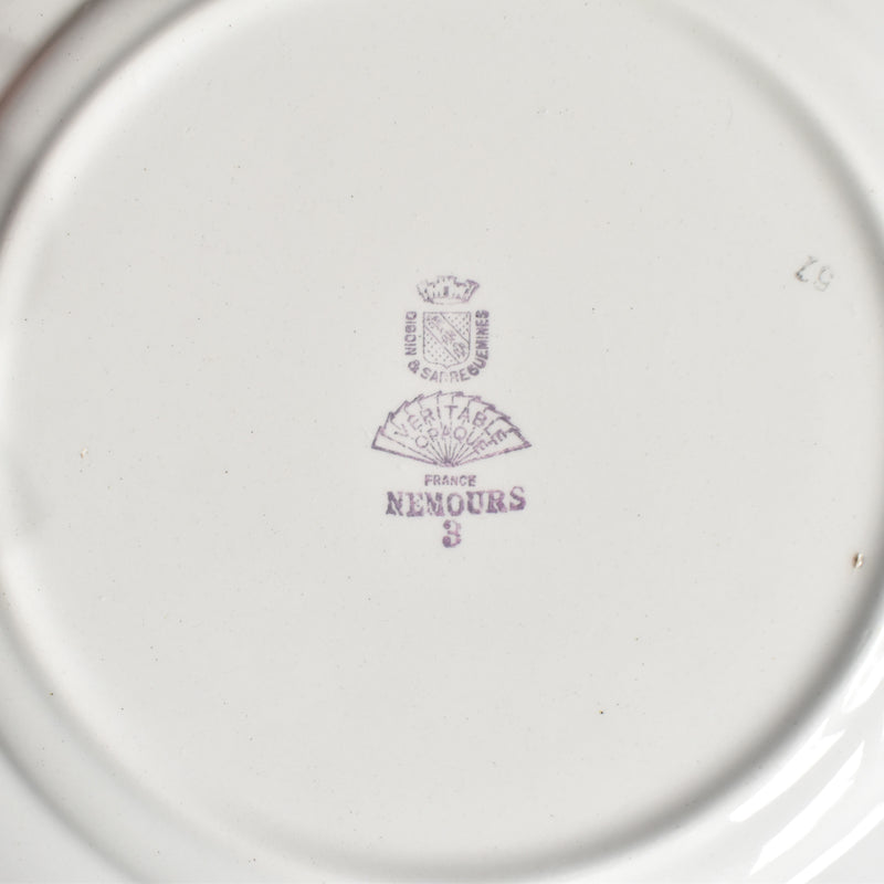 Vintage Plate Digoin & Sarreguemines Nemours A