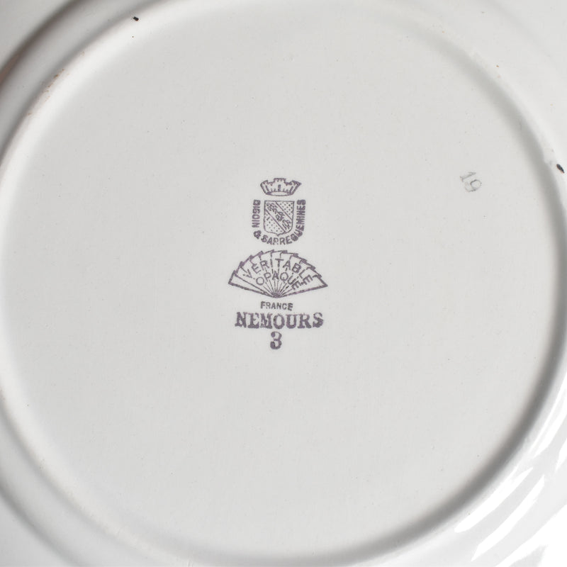 Vintage Plate Digoin & Sarreguemines Nemours D