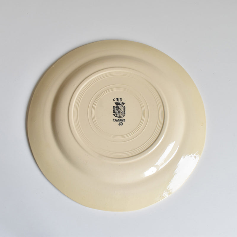 Vintage Plate, Digoin & Sarreguemines, Roses Bleues (Blue Roses) A