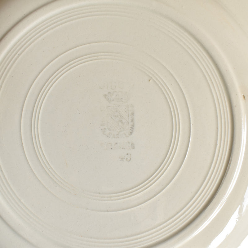Vintage Plate, Digoin & Sarreguemines, "Roses Bleues" (Blue Roses) B