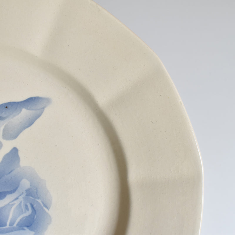 Vintage Plate, Digoin & Sarreguemines "Roses Bleues" (Blue Roses), C