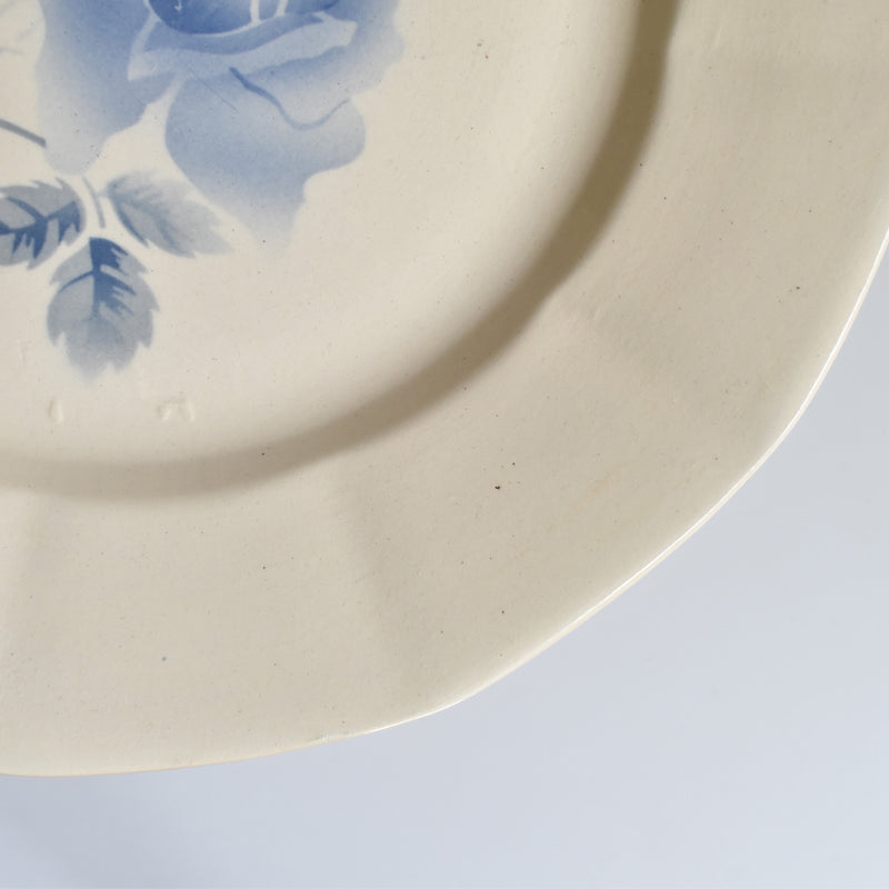 Vintage Plate, Digoin & Sarreguemines "Roses Bleues" (Blue Roses), C